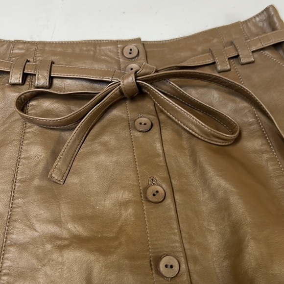 Joie Tolain Lamb Leather Mini Skirt size 0 with flaw - Picture 8 of 15